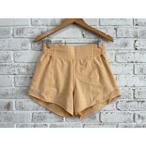 Lululemon Hotty Hot High-Rise Lined Short 4" EUC size 2 marigold yellow color